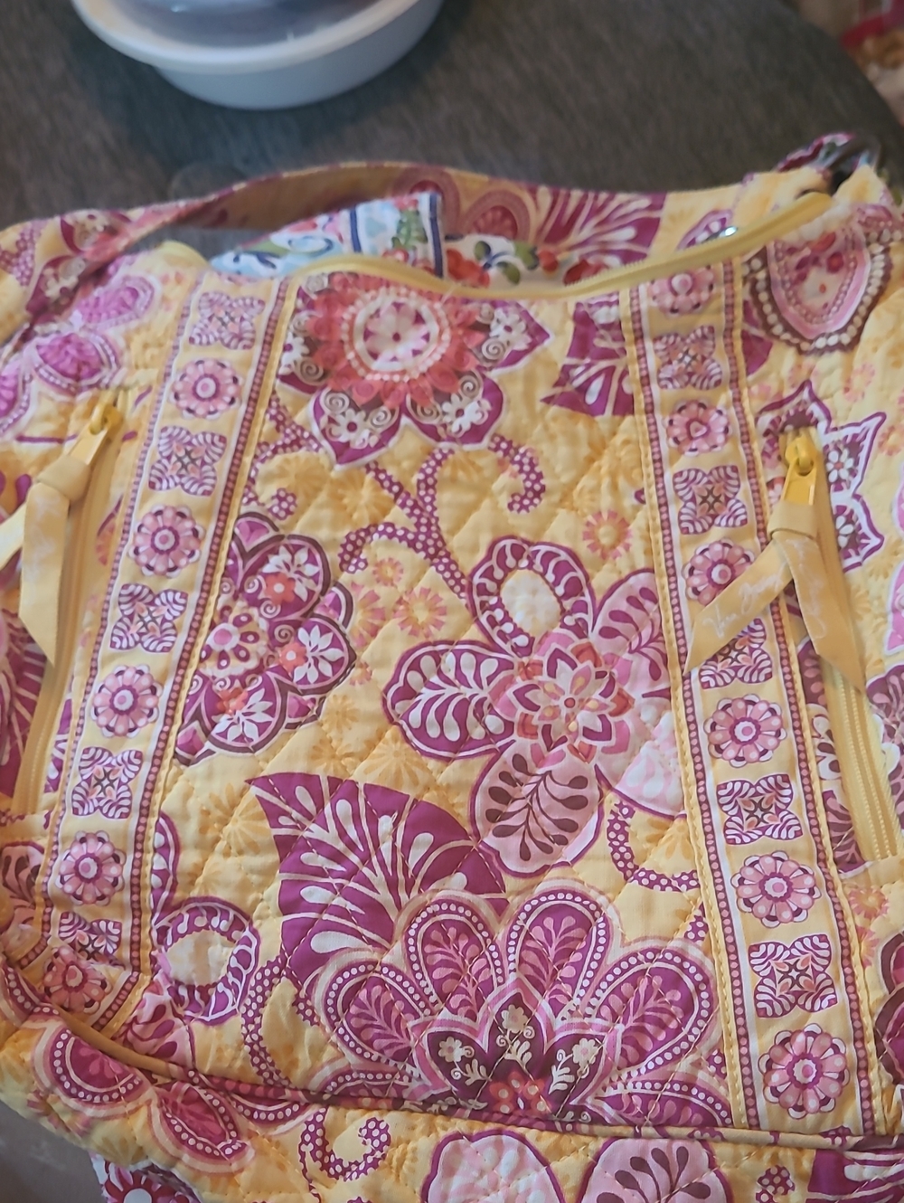 VERA BRADLEY Olivia Bali gold floral shoulder purse